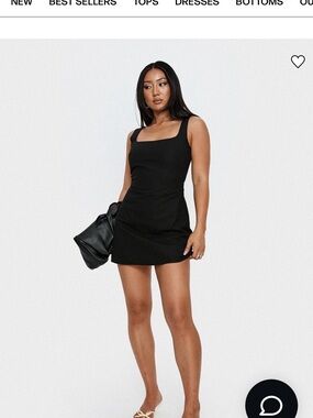 Princess Polly Black Square-Neck Mini Dress